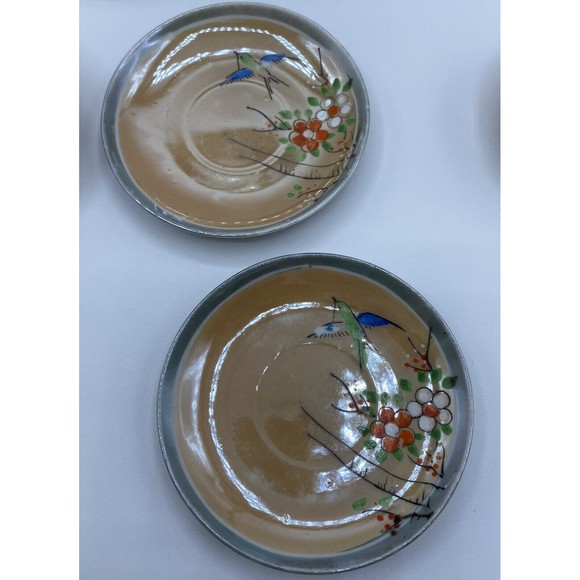 Japanese Teapot Tea Set Lusterware 18-pc Floral Hand-painted Children set AS IS - Picture 4 of 10